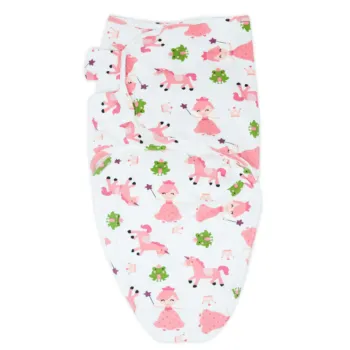 Callowesse Newborn Baby Swaddle - 0-3 Months - Pink Unicorns