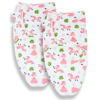 Callowesse Newborn Baby Swaddle - Pack of 2 - Pink Unicorns
