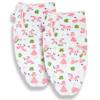Callowesse Newborn Baby Swaddle - Pack of 2 - Pink Unicorns