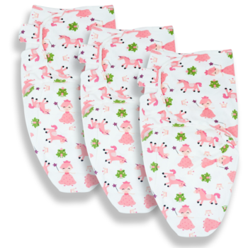 Callowesse Newborn Baby Swaddle - Pack of 3 - Pink Unicorns
