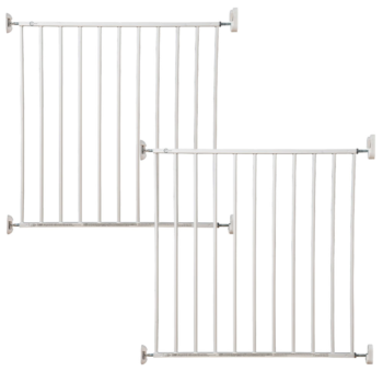 Callowesse Screw Fitted Metal Stair Gate Pack of 2 | 76-81cm x H73cm | Child & Pet | White