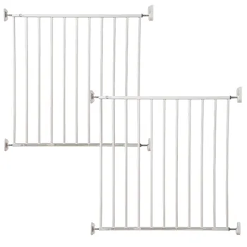 Callowesse Screw Fitted Metal Stair Gate Pack of 2 | 76-81cm x H73cm | Child & Pet | White