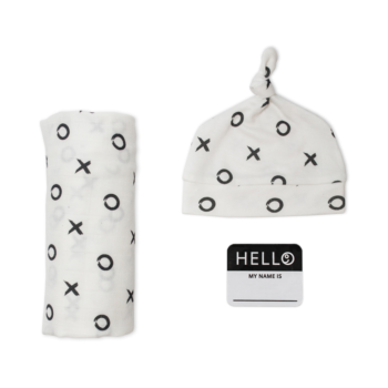 Lulujo Swaddle Blanket & Hat Bamboo – Hugs and Kisses
