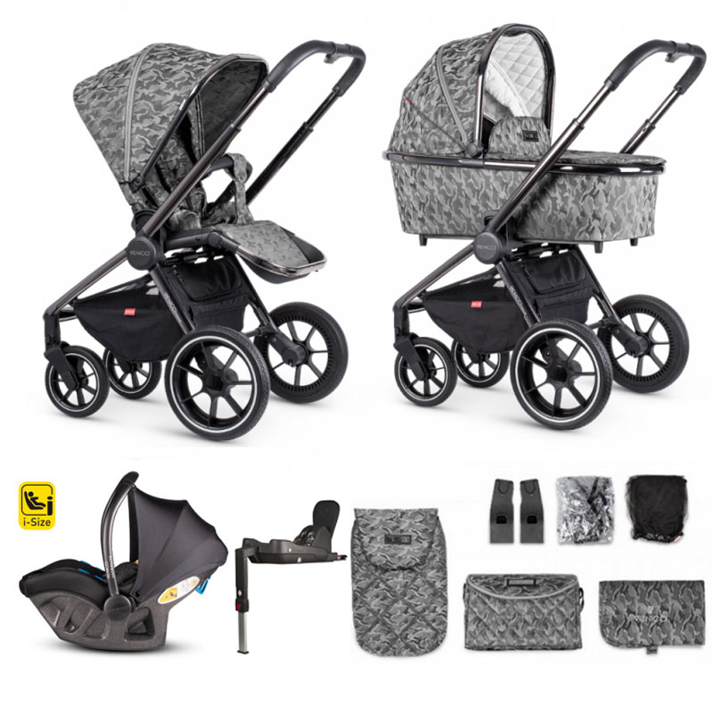 Venicci Tinum FREE Isofix Base 3 in 1 Camo Grey ULTRALITE Black