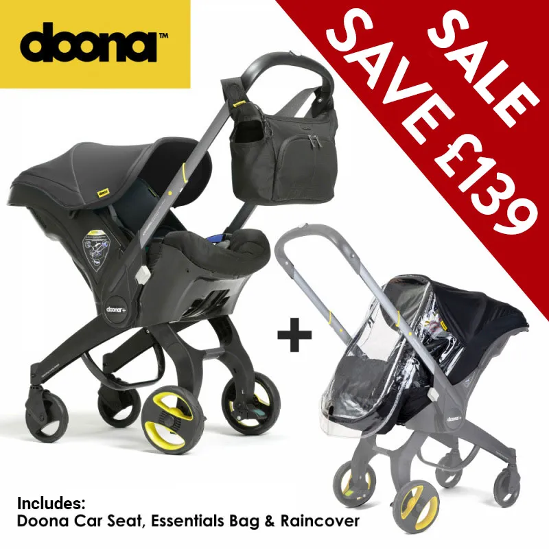 Doona Car Seat Stroller FREE Raincover Changing Bag Urban Grey