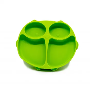 Callowesse Animal Silicone Plate - Green Owl