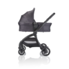 JuniorJones J-SPIRIT Carrycot - Graphite Black - With Stroller Side View