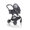 JuniorJones J-SPIRIT Carrycot - Graphite Black - With Stroller Front View