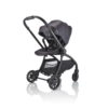 JuniorJones J-SPIRIT Stroller - Graphite Black - Side View with hood baby facing