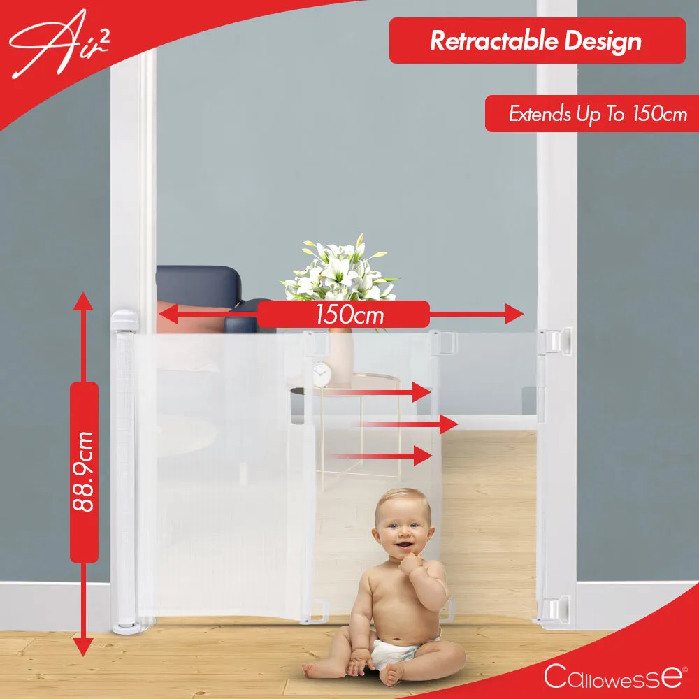 Callowesse Air2 Retractable Safety Gate White Olivers BabyCare