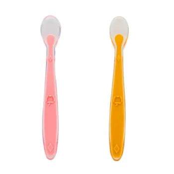 Callowesse Silicone Spoons 2 Pack - Pink and Orange