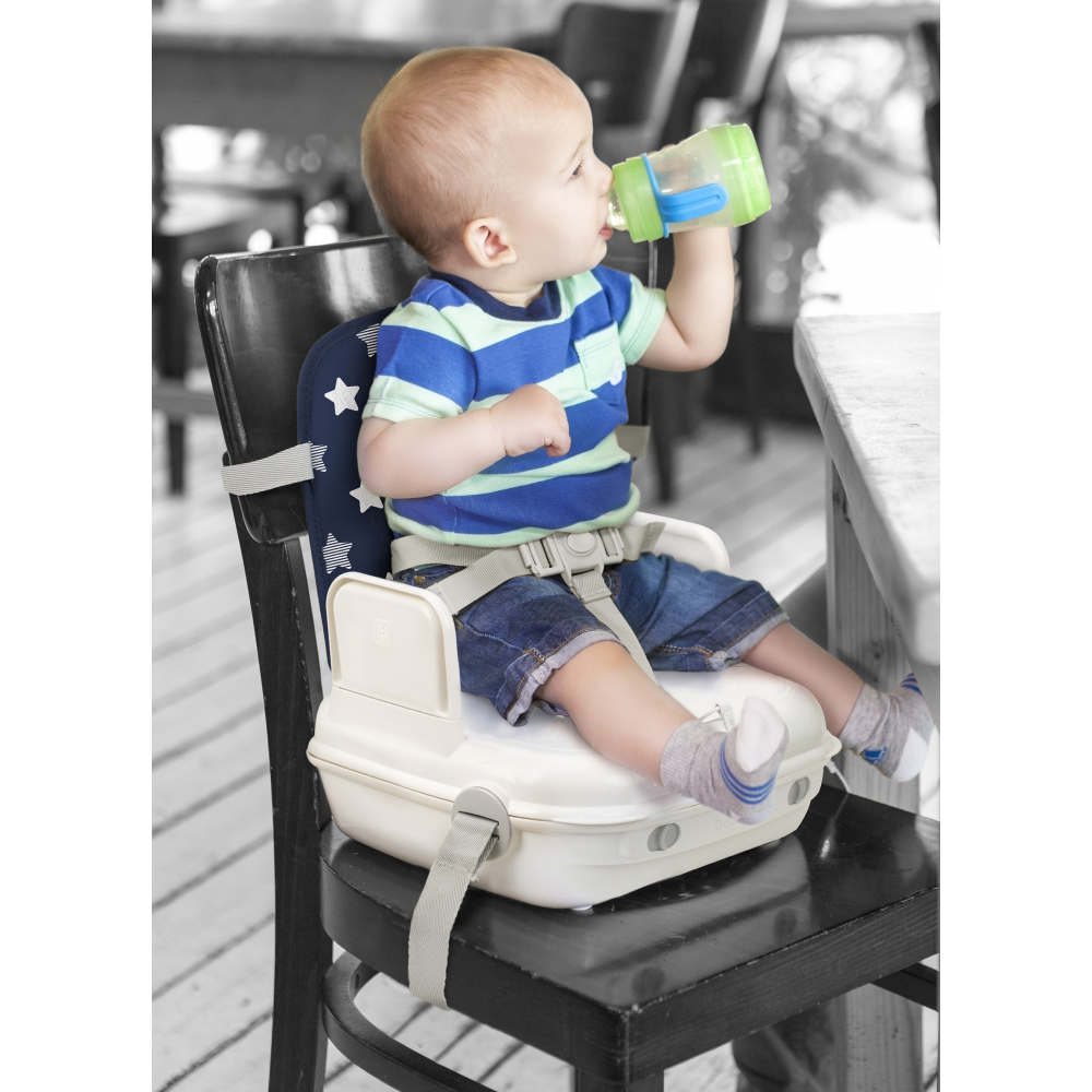 Benbat Yummigo Booster Feeding Seat with Storage Compartment Base Navy Stars