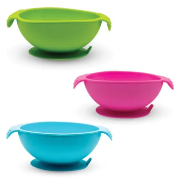 Callowesse Silicone Bowls 3 Pack - Green, Pink and Blue