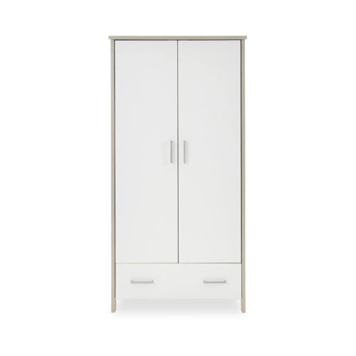Obaby Nika Double Wardrobe - Grey Wash & White