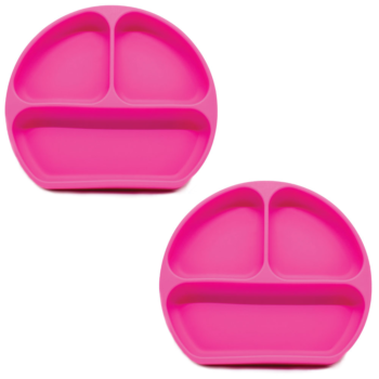 Callowesse Silicone Suction Plates 2 Pack - Pink