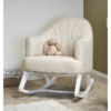 Round Back Ropcking Chair- White with Oatmeal- Lifestyle Image