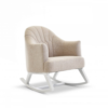 Round Back Ropcking Chair- White with Oatmeal- Main Image