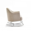 Round Back Ropcking Chair- White with Oatmeal- Side View