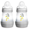 MAM Easy Start Anti-Colic Bottle - 160ml - Twin Pack - Grey