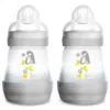 MAM Easy Start Anti-Colic Bottle - 160ml - Twin Pack - Grey