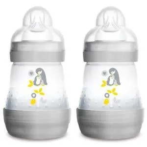MAM Easy Start Anti-Colic Bottle - 160ml - Twin Pack - Grey