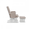 Deluxe Reclining Glider Chair and Stool- White with Sand Cushions- Side View