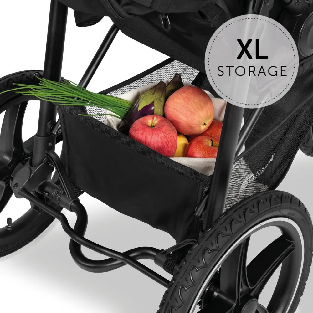 Hauck Runner 2 Black Three Wheel Stroller Pushchair All terrain