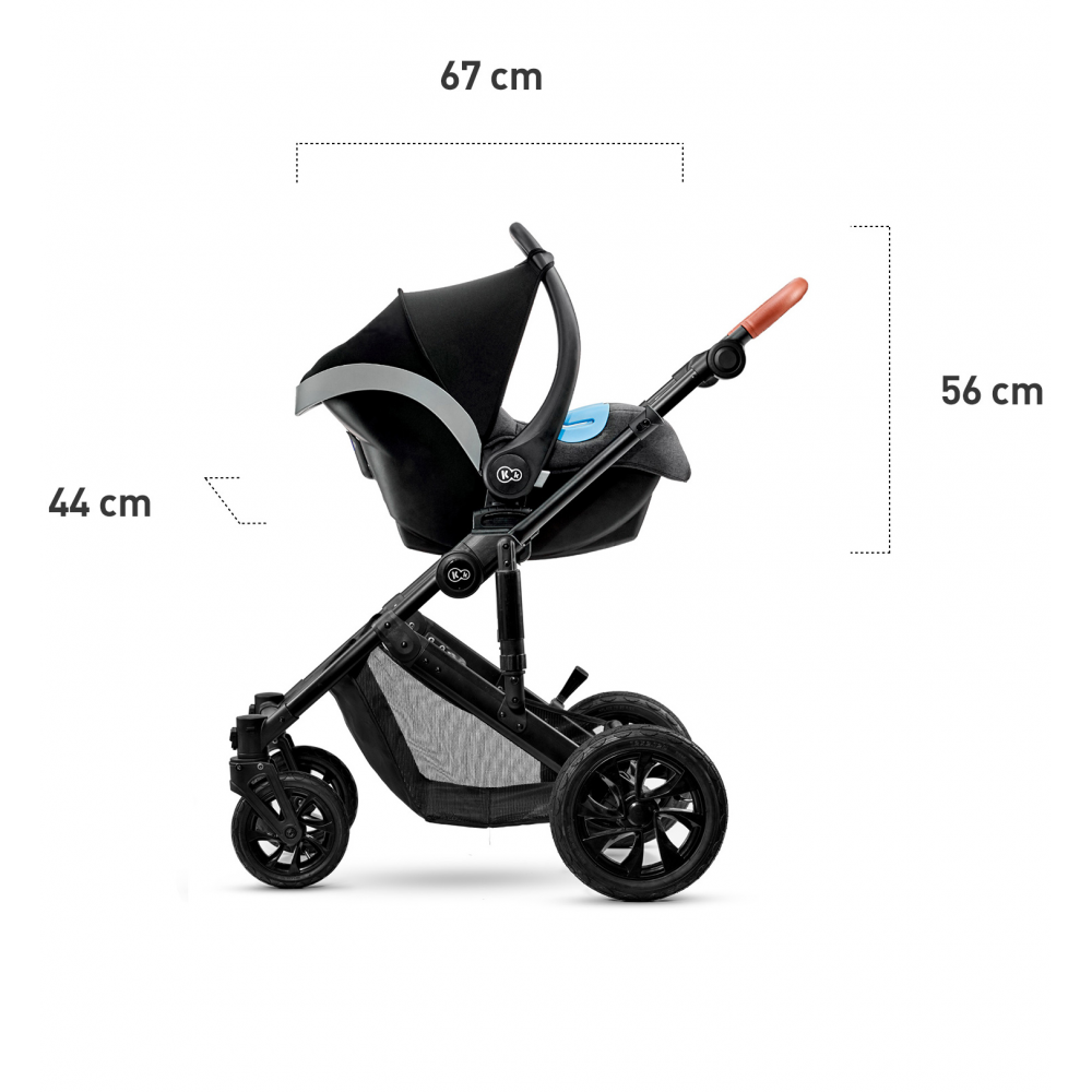 Kinderkraft Prime 2 in 1 Pushchair Grey Travel System Stroller