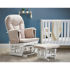 Obaby- Reclining Glider Chair & Stool- White with Sand Cushion