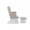 Obaby- Reclining Glider Chair & Stool- White with Sand Cushion- Side View