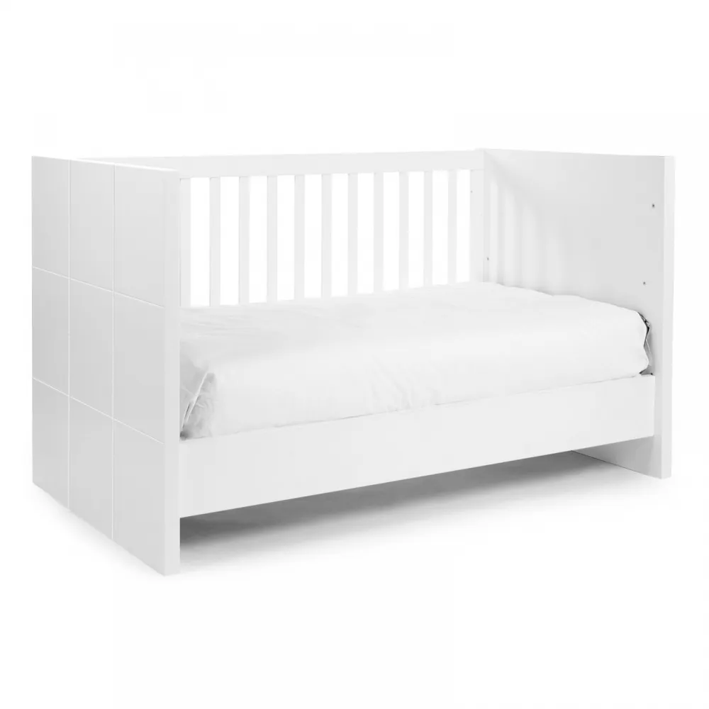 Childhome Quadro Cot Bed White Nursery Furniture Olivers BabyCare