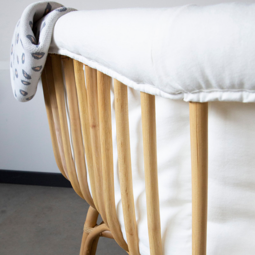 Childhome Rattan Cradle, Cover & Mattress - Image 2