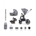 Venicci Tinum 2.0 3 in 1 Travel System with Ultralite i-Size Car Seat in Grey - Rock Graphite