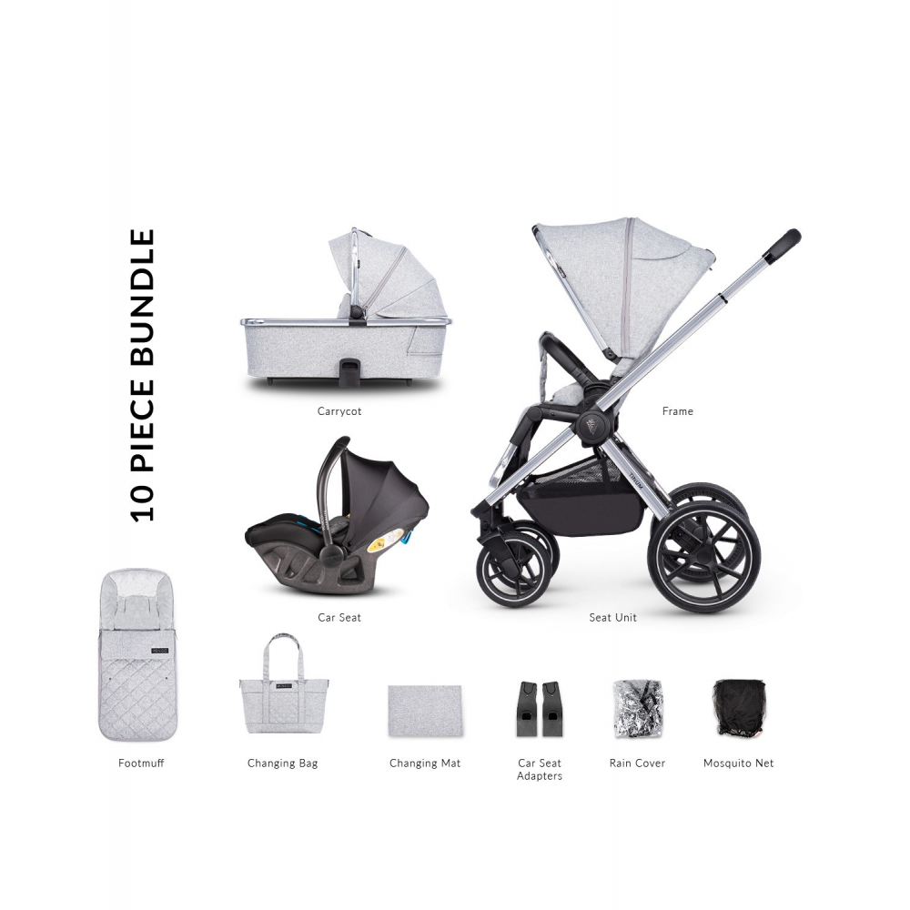 Venicci Tinum 2.0 Travel System Ultralite ISize Car Seat City Grey