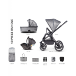 Venicci Tinum 2.0 3 in 1 Travel System with Ultralite Car Seat in Grey- Magnetic Grey