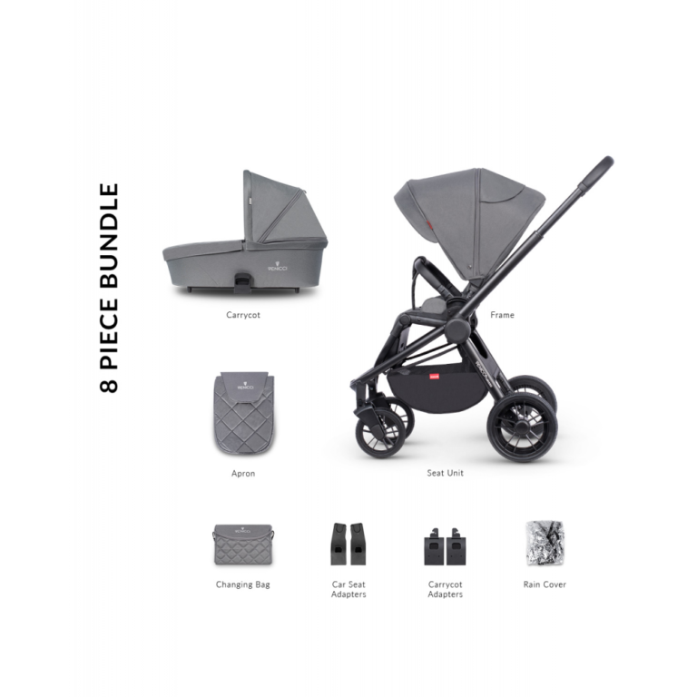 Venicci Turisso 2 in 1 Travel System 8 Piece Bundle Rock Grey Olivers BabyCare