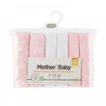 Mother&Baby 6 Pack Cotton Muslins - Pink Star