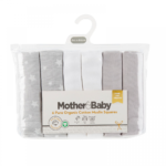 Mother&Baby 6 Pack Cotton Muslins - Grey Star