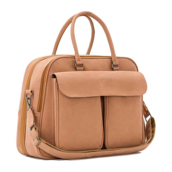 Bizzi Growin Vegan Leather Pod Travel Changing Bag - Porcini