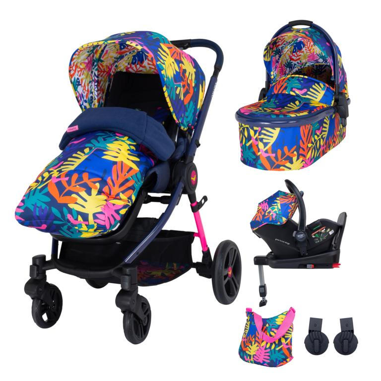 Cosatto Wowee Everything Travel System Bundle (Incl. i-Size 0+ Car Seat & Base) - Club Tropicana