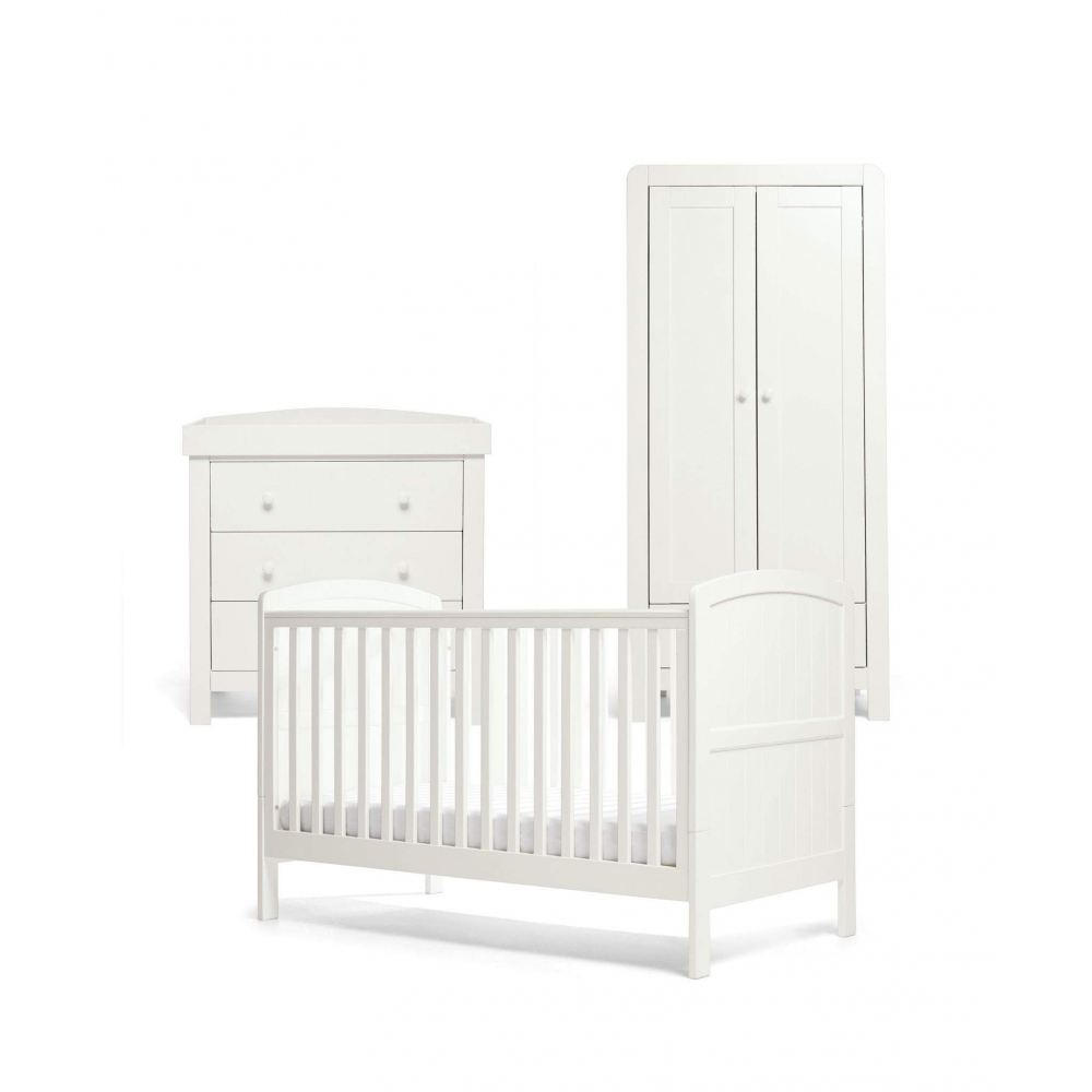 Dover Baby Cotbed Range with Dresser Changer & Wardrobe - White