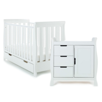 Obaby Stamford Mini 2 Piece Nursery Furniture Room Set - White