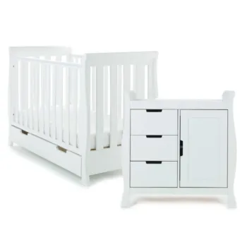 Obaby Stamford Mini 2 Piece Nursery Furniture Room Set - White