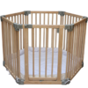 Clippasafe Multifunctional wooden Play pen with white back ground.