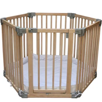 Clippasafe Multifunctional wooden Play pen with white back ground.