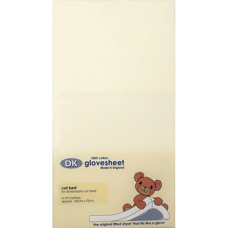 DK Glovesheet Cot Bed Fitted Sheet - Cream Cream Unisex
