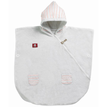 Red Castle Baby Poncho - White/Pink