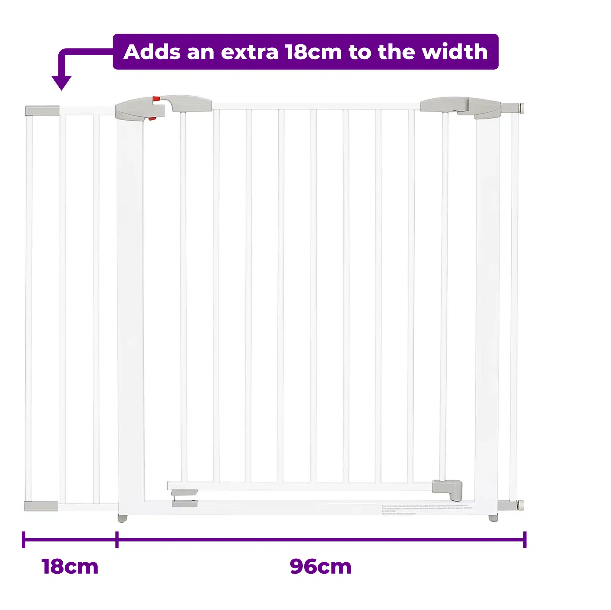 Clippasafe Swing Shut Gate 18cm Extension - White - Image 3