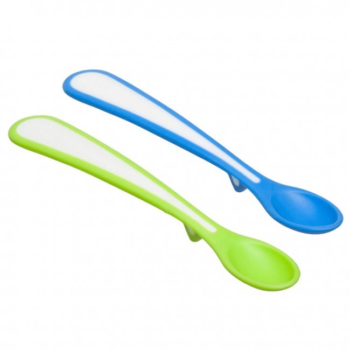 Junior Macare Silicone Tip Spoons 2pk - Blue & Green