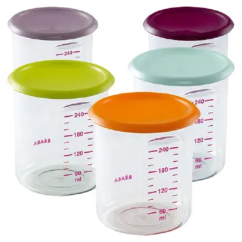 Beaba Maxi Portion Food Jars 300ml - Assorted Colours Gipsy/Pastel